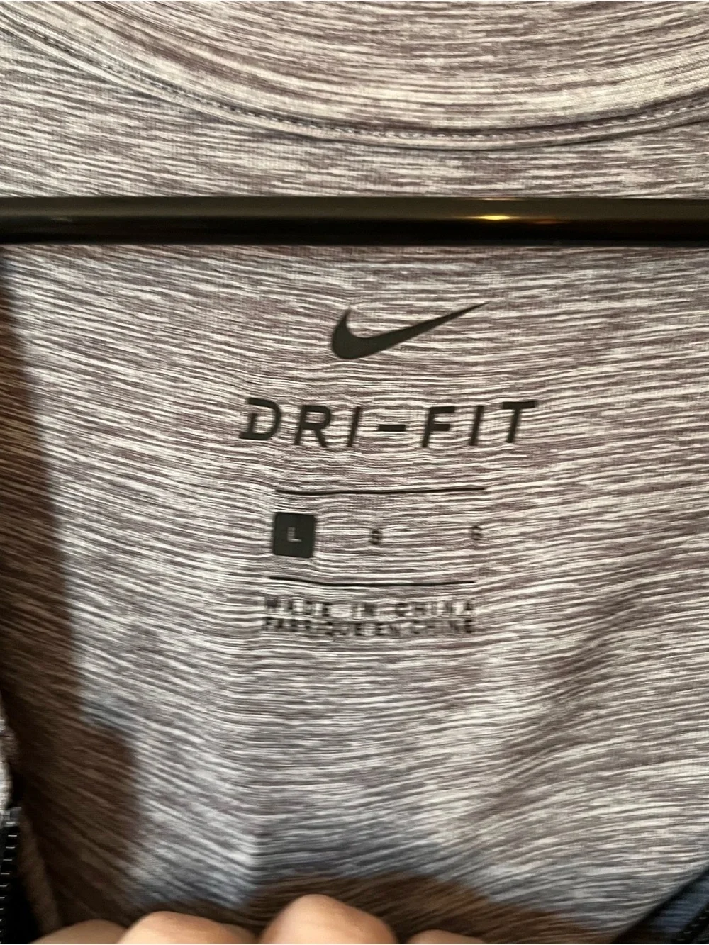 Nike Dri-Fit Full Zip Hooded Sweatshirt Track Jacket Size Large Gray